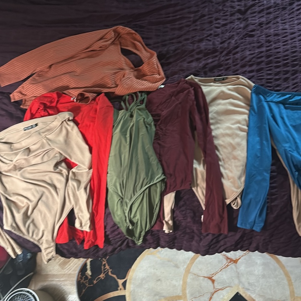 7!Express, Nasty Gal Bodysuit & more Collection - Red, Green, Brown, blue, tan